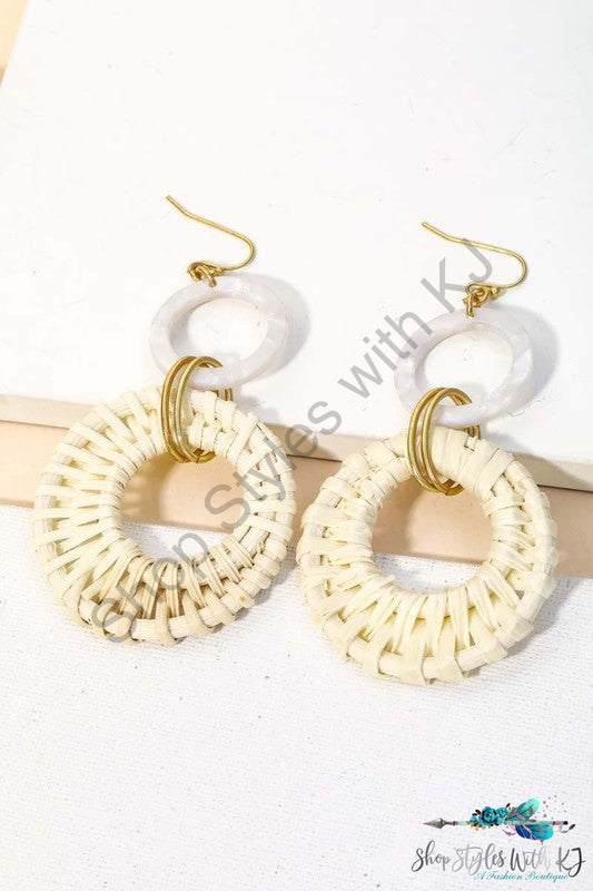 Basket Weaved Drop Earrings