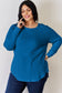 Ribbed Round Neck Slit T-Shirt - 5 Colors