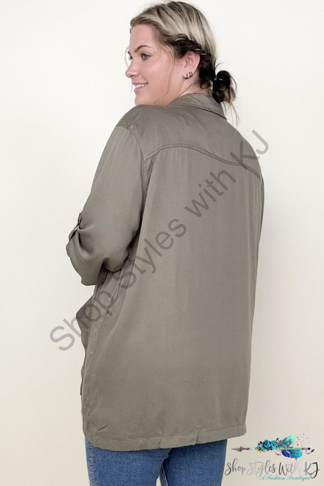 Hayden Los Angeles Womens Belted Cargo Jacket Jackets