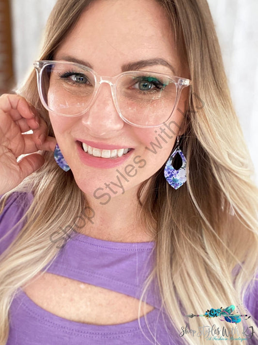 Blueberry Floral Earrings Hello Happiness