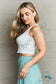 Hidden Bow Down Sleeveless Ruffle Crop Top