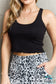 Hidden Bow Down Sleeveless Ruffle Crop Top