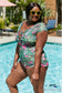 Marina West Swim Bring Me Flowers V-Neck One Piece Swimsuit In Sage Swimwear