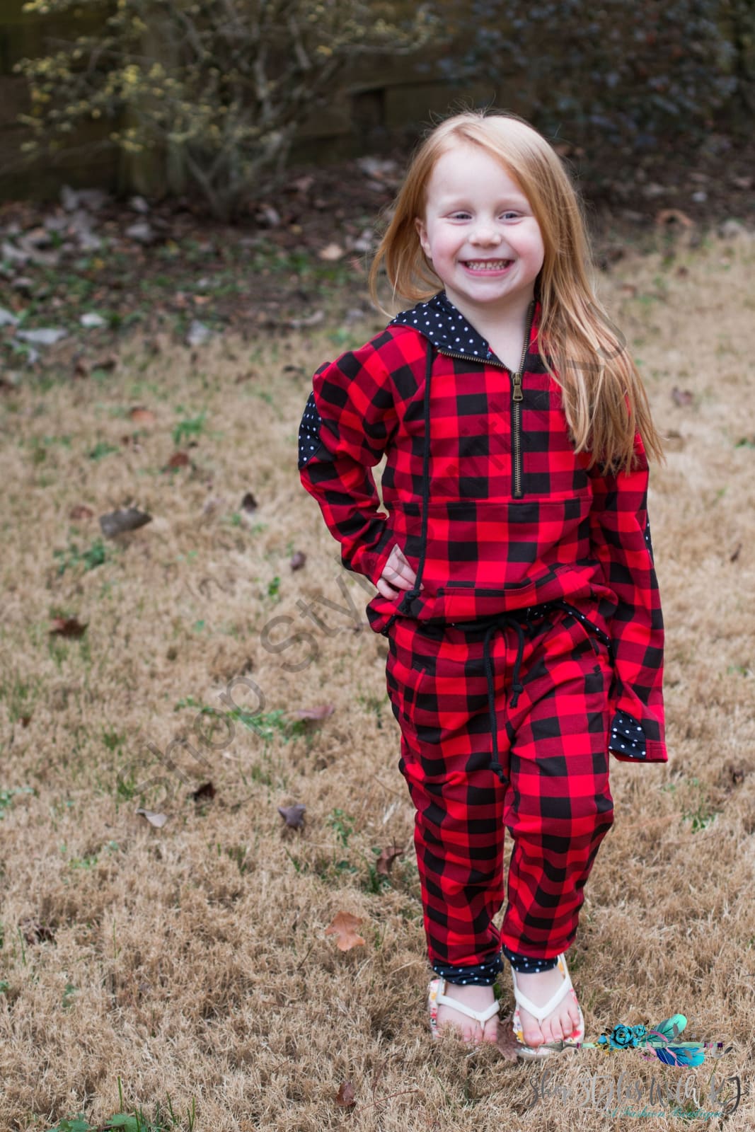 Buffalo Plaid And Polka Joggers- Now Available In Kids! Pants