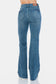 Judy Blue Mid Rise Tummy Control Cut Hem Flare Jeans