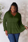 Half Button Long Sleeve Ruffle Hem Blouse - 7 Colors