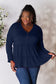Half Button Long Sleeve Ruffle Hem Blouse - 7 Colors