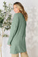 Ribbed Round Neck Long Sleeve Slit Top - 5 Colors