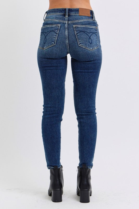 Judy Blue Mid-Rise Thermal Skinny Jeans with Pockets