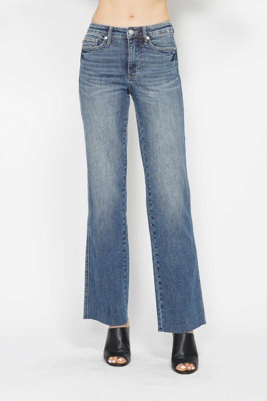 Judy Blue Mid Rise Tummy Control Straight Jeans