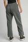 Drawstring Wide Leg Pants with Pockets - Gray