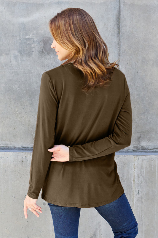 V-Neck Long Sleeve Top - 5 Colors