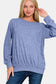 Melange Round Neck Top - Navy