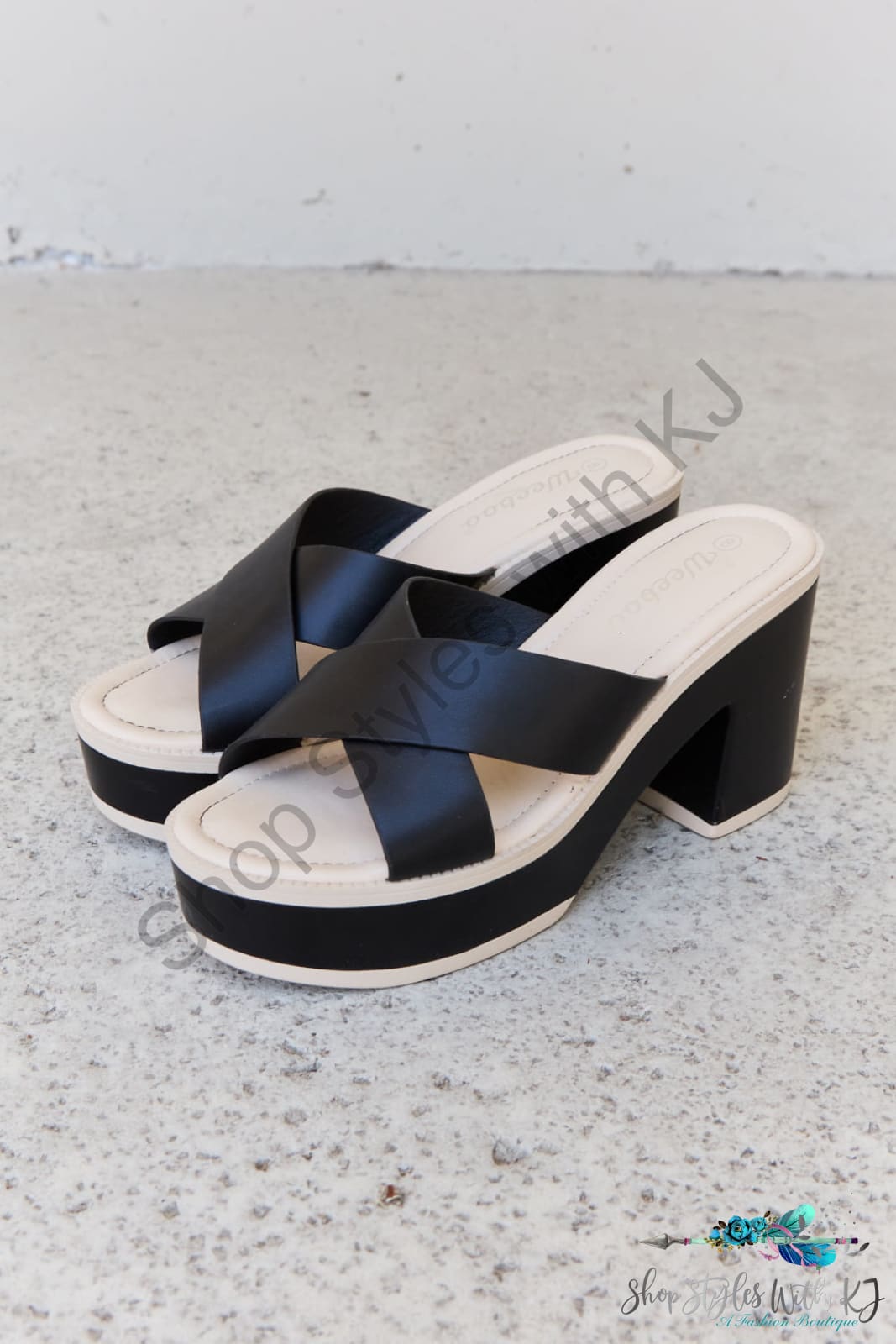 Cherish The Moments Contrast Platform Sandals In Black Shoes