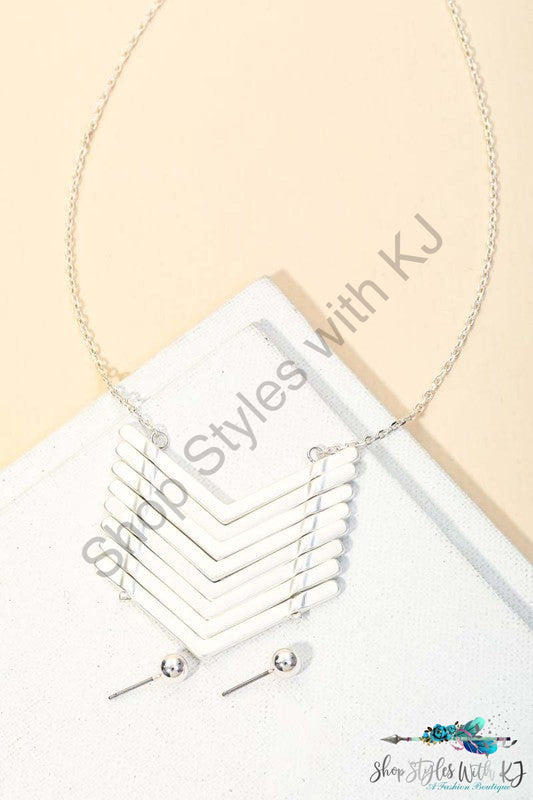 Chevron Necklace & Earrings Set