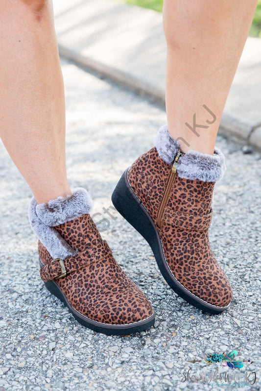 Chilly Leopard Ankle Boots Corkys