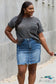 E.luna Full Size Chunky Knit Short Sleeve Top In Gray