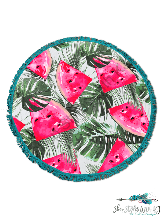 Circular Beach Towel - Watermelon