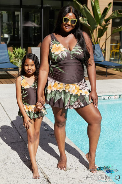 Marina West Swim Full Size Clear Waters Dress In Aloha Brown / S Swimwear