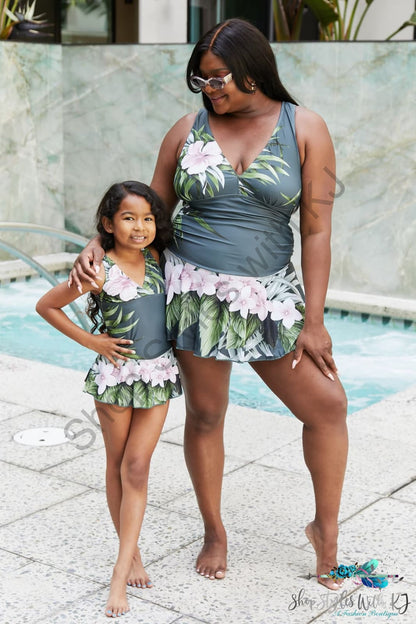 Marina West Swim Full Size Clear Waters Dress In Aloha Forest / S Swimwear