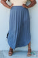 Doublju Comfort Princess Full Size High Waist Scoop Hem Maxi Skirt In Dusty Blue