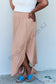 Doublju Comfort Princess Full Size High Waist Scoop Hem Maxi Skirt In Tan