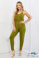 Comfy Casual Solid Elastic Waistband Jumpsuit In Chartreuse Jumpsuits & Rompers