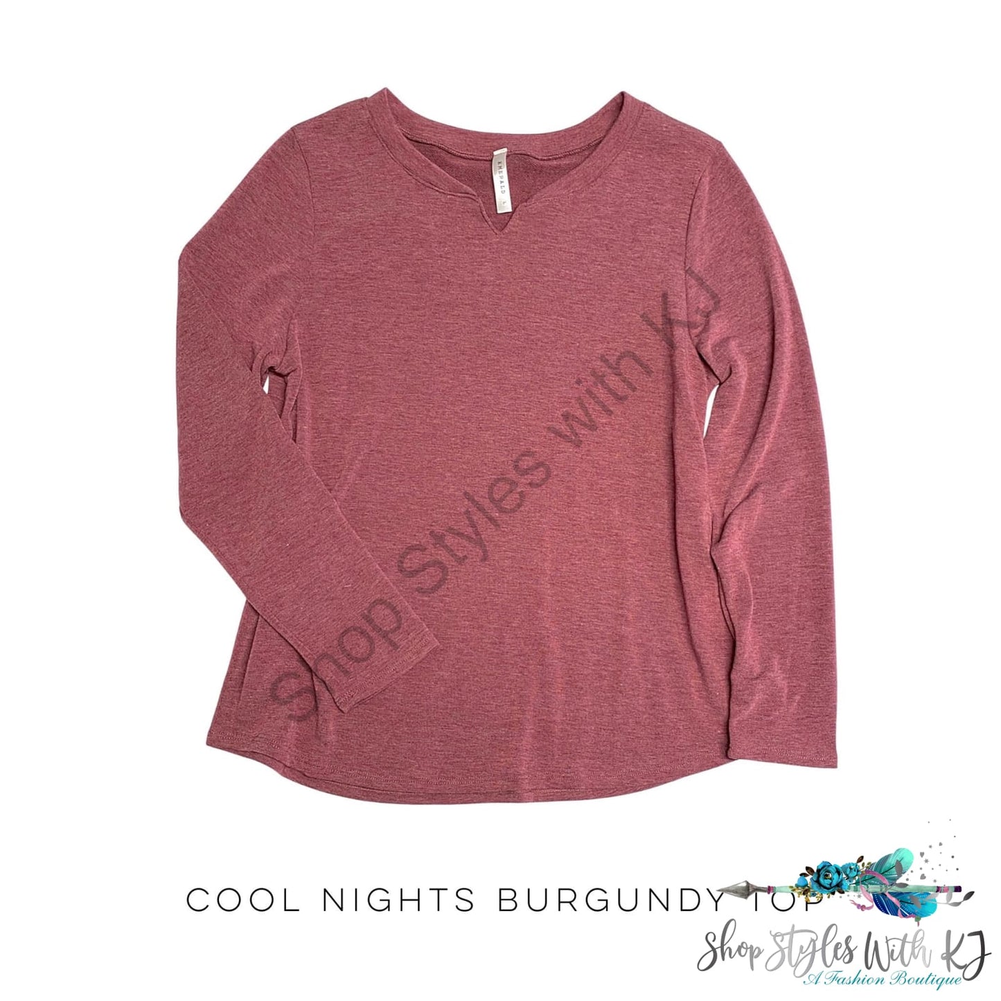 Cool Nights Burgundy Top Emerald