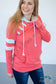 Coral And Mint Summer Varsity Hoodie Womens Double