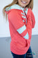 Coral And Mint Summer Varsity Hoodie Womens Double