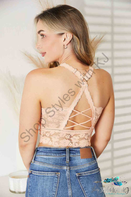 Jadyk Full Size Crisscross Lace Bralette Bralettes