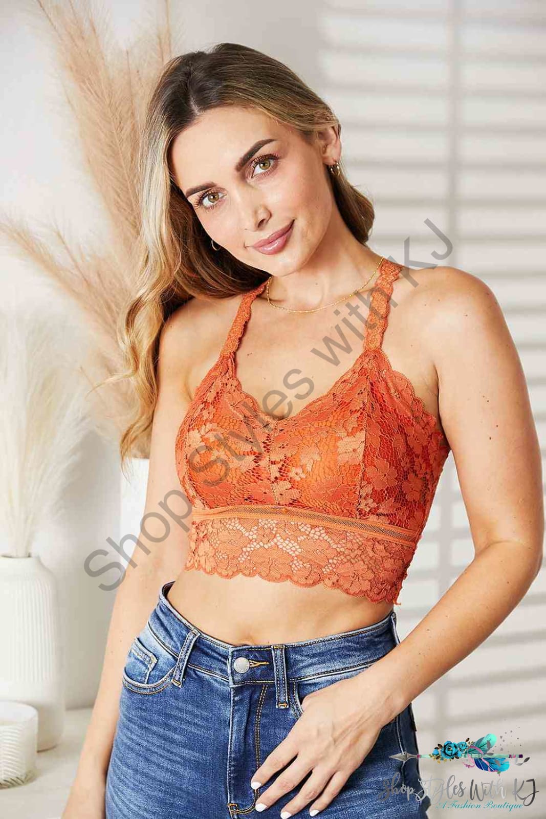 Jadyk Full Size Crisscross Lace Bralette Bralettes