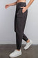 Rib Brushed Full Length Jogger Pant in Black