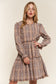 Washed Frayed Tiered Plaid Dress