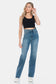 Judy Blue High Waist Tummy Control Cut Raw Hem Straight Jeans