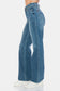 Judy Blue High Waist Tummy Control Cut Raw Hem Straight Jeans