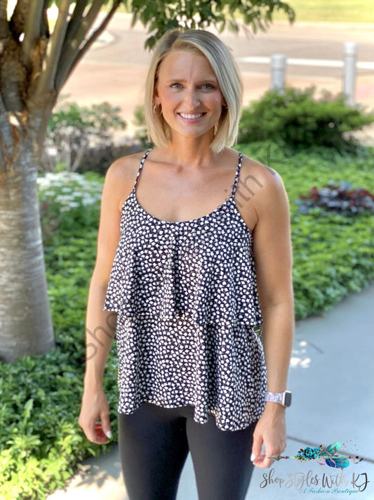 Dance With Wildflowers Tank In Black White Birch