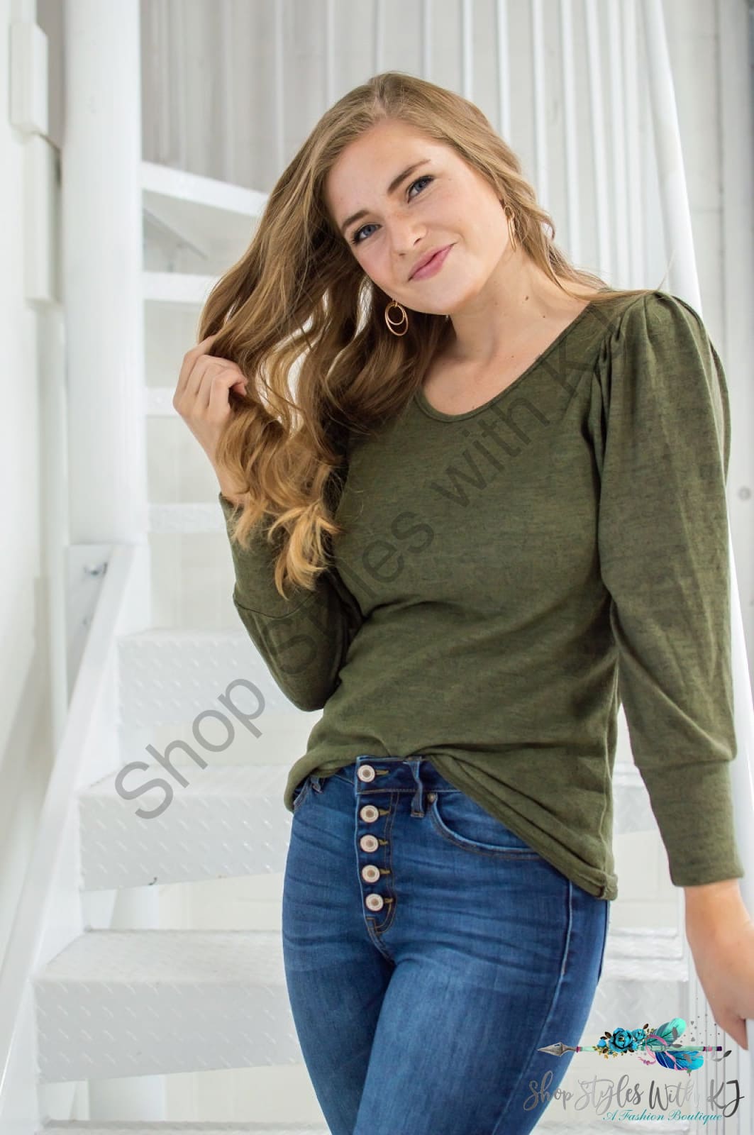 Date Night Top | Spring Olive Sweater