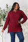 Ribbed Round Neck Long Sleeve Slit Top - 5 Colors