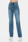Judy Blue High Waist Tummy Control Cut Raw Hem Straight Jeans
