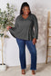 Half Button Long Sleeve Ruffle Hem Blouse - 7 Colors