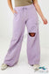 Distressed Knee French Terry Sweats With Pockets Dusty Lavender / S Pants