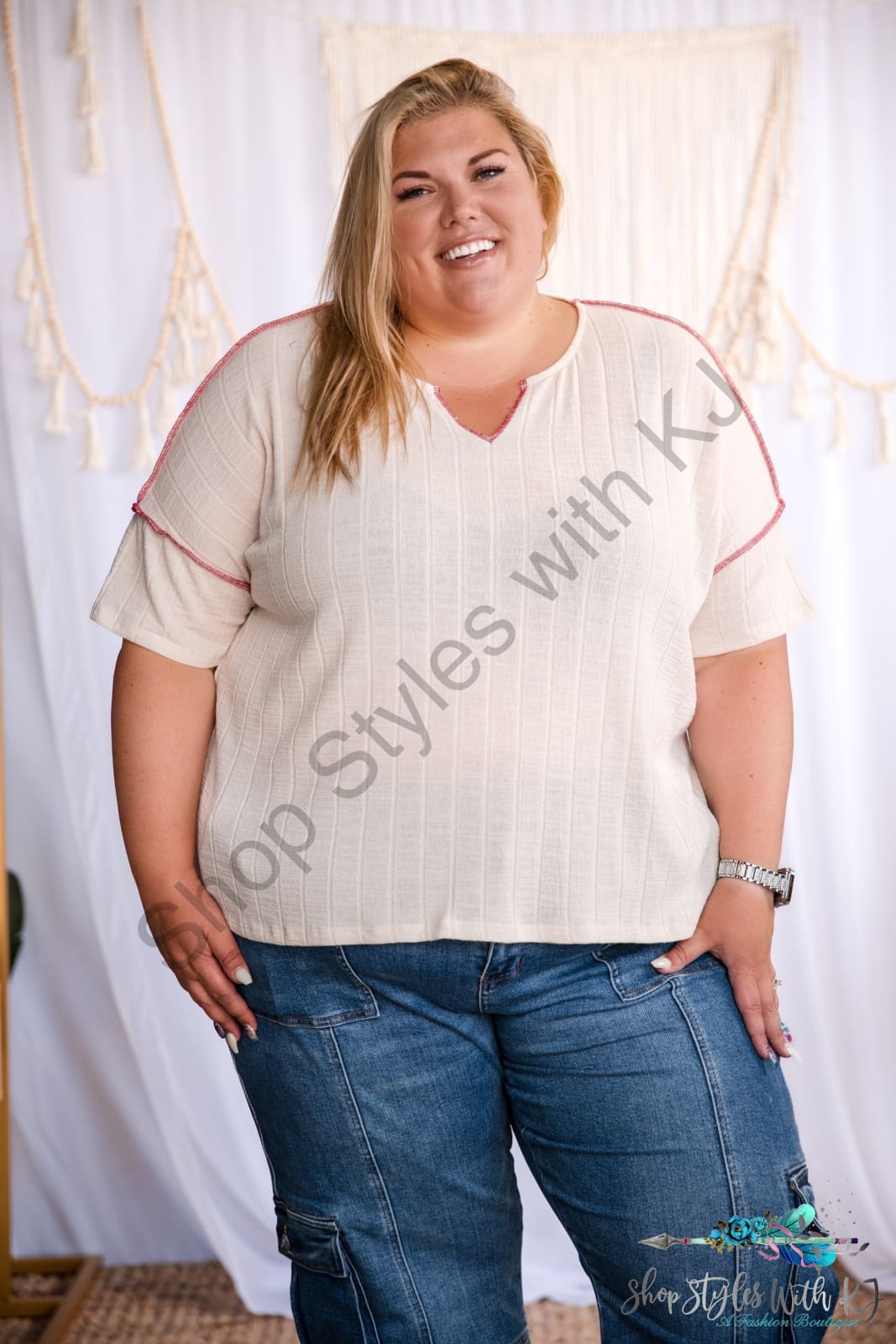 Double Header - Short Sleeve Top, inspired baseball shirt, oatmeal flowy top, relaxed fit top