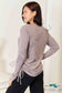 Drawstring Ribbed Long Sleeve T-Shirt Shirts & Tops