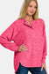 Brushed Melange Hacci High-Low Sweater - Fuchsia