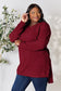 Ribbed Round Neck Long Sleeve Slit Top - 5 Colors
