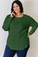 Ribbed Round Neck Slit T-Shirt - 5 Colors