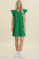 Ruffled V-Neck Cap Sleeve Dress - 5 Colors