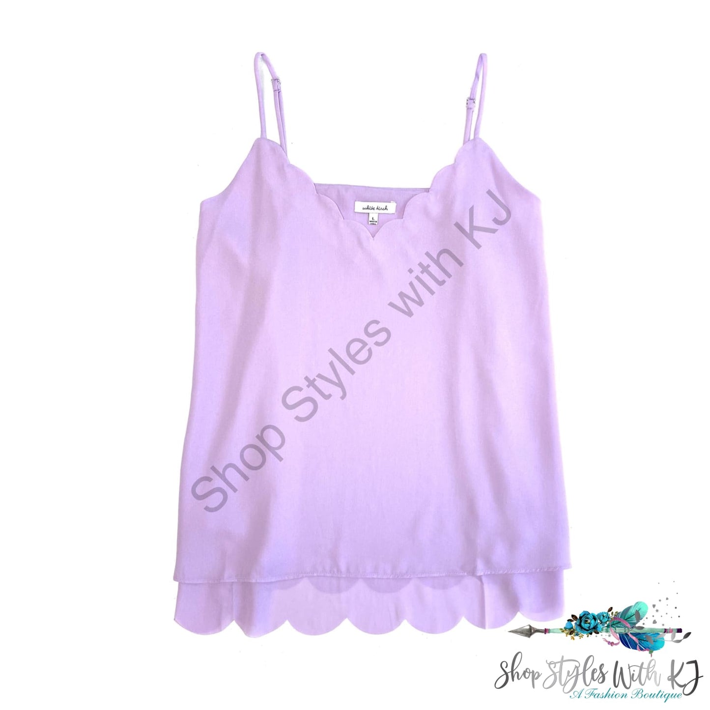 Everyday Scallop Cami In Lavender White Birch