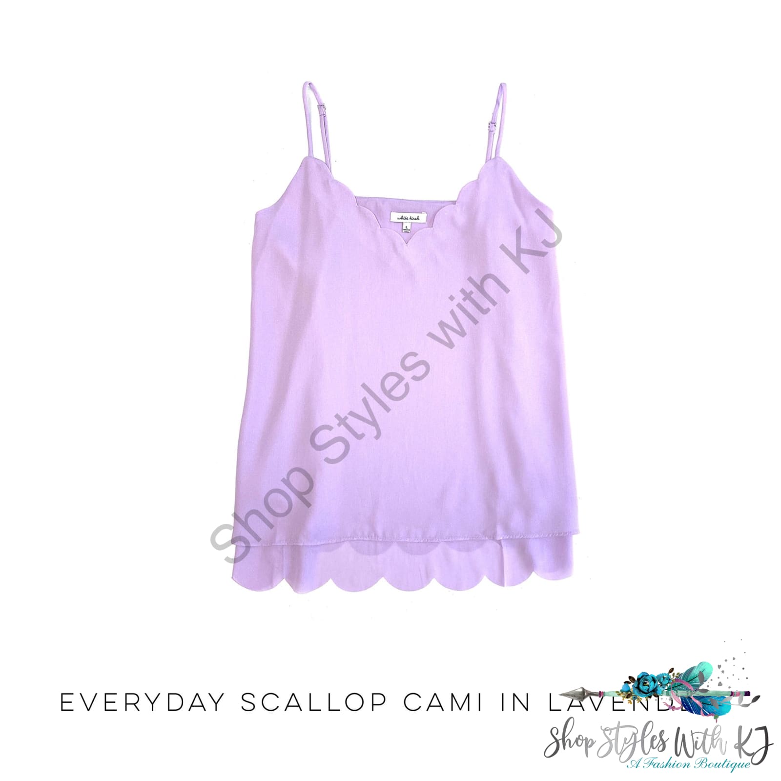 Everyday Scallop Cami In Lavender White Birch